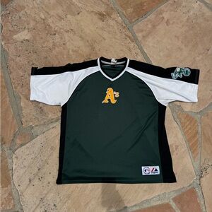 Vintage Majestic Oakland Athletics Forest Green Tee with Gold Logo Jersey
